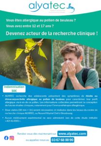 Etude clinique adolescents ALYATEC pollen